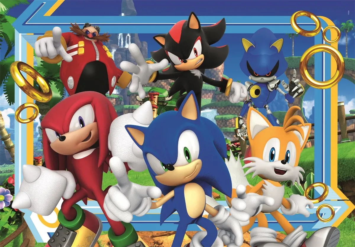 Clementoni Sonic Kinderpuzzel 180 Stukjes - Multikleur