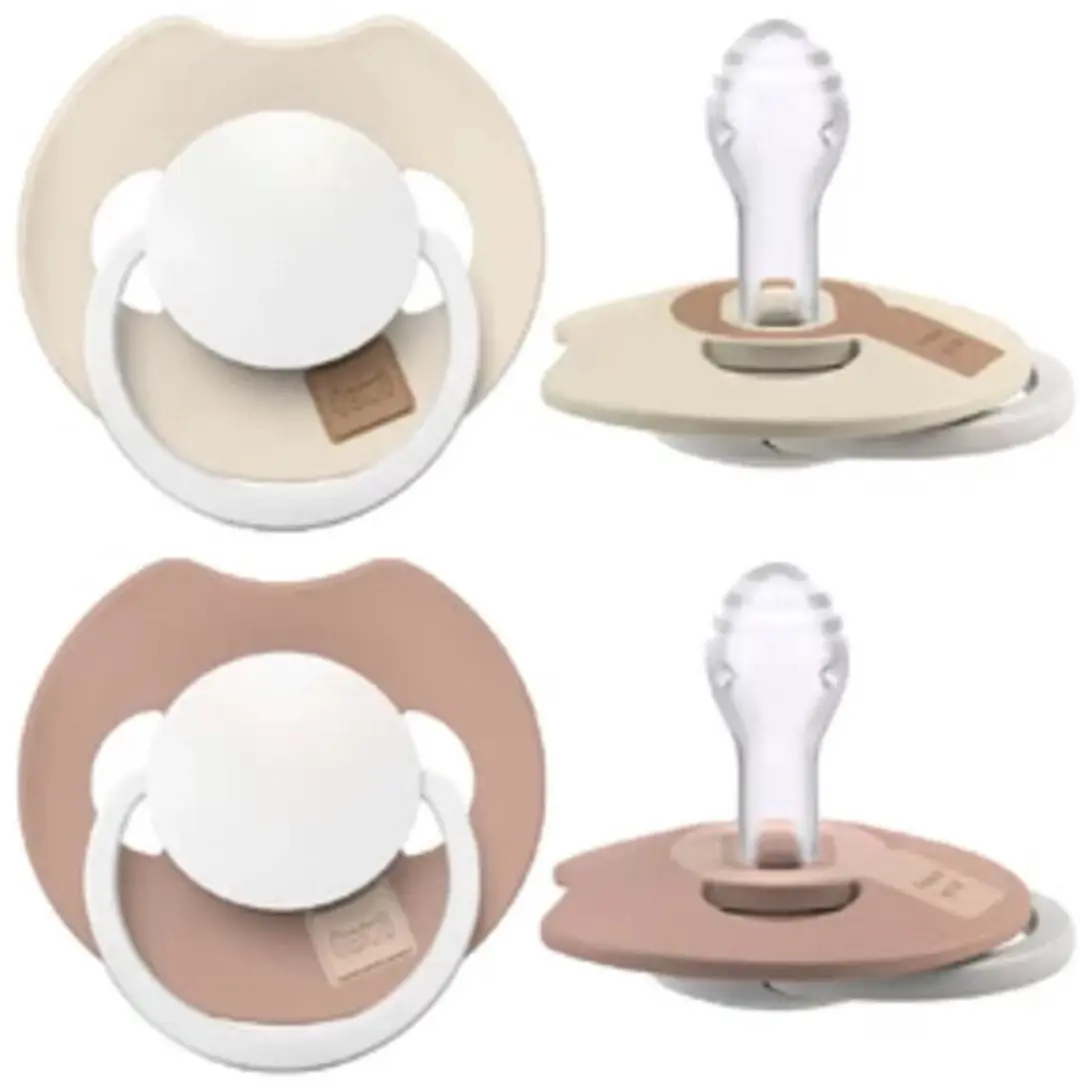 Difrax Fopspeen Prime Glow Dynamic 0-6mnd - 4 Stuks (2x2) - Ivory Blush