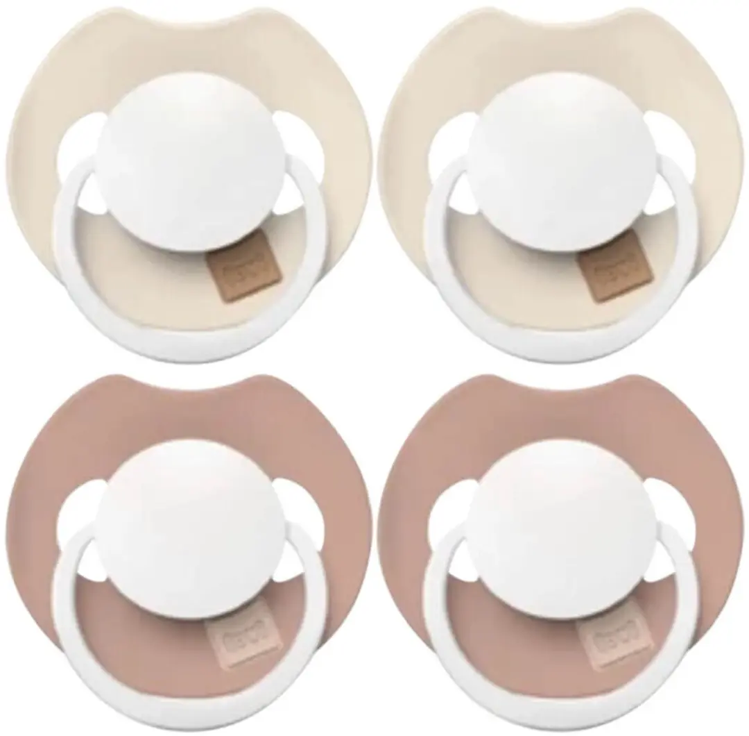 Difrax Fopspeen Prime Glow Dynamic 0-6mnd - 4 Stuks (2x2) - Ivory Blush