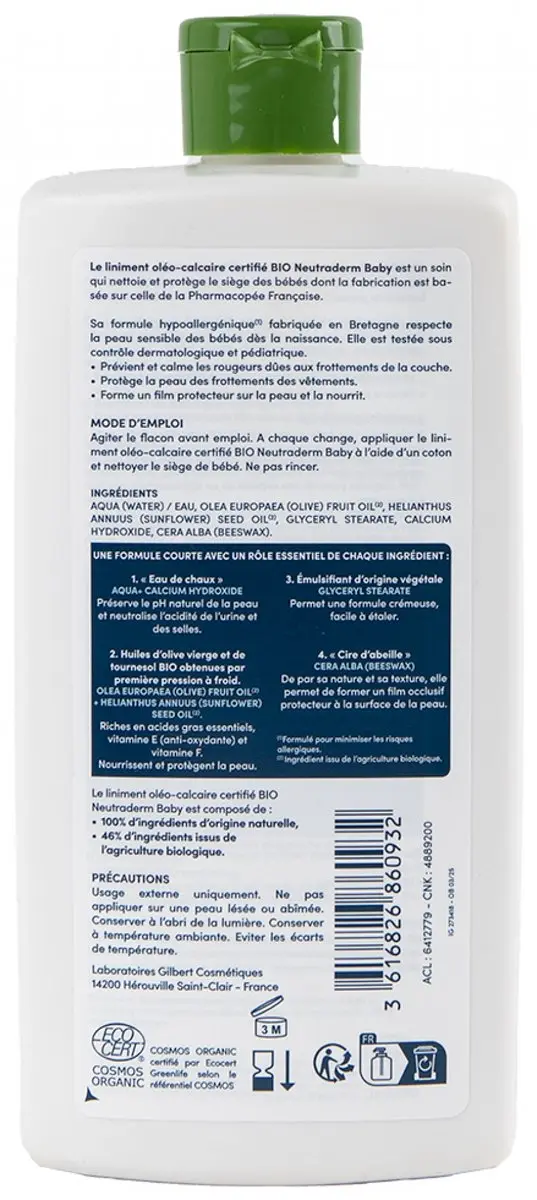 Neutraderm Baby Liniment Oleo-Calcaire Bio 480ml