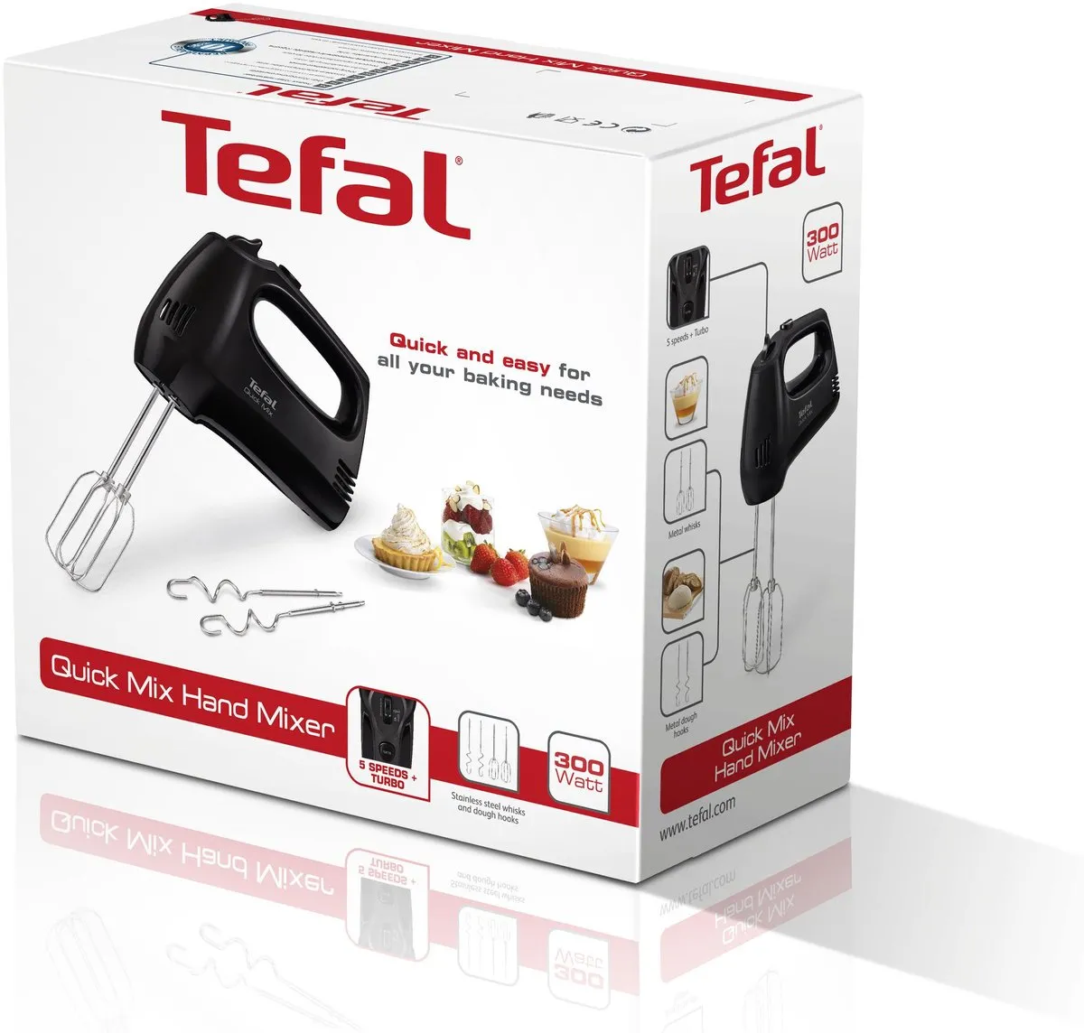 Tefal Quick Mix HT3108 Handmixer 450W - Zwart