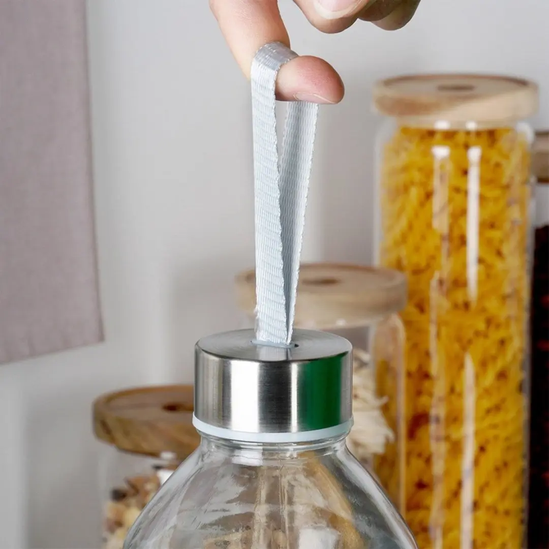 Orion Glazen Fles 1,1L - Zilver Deksel