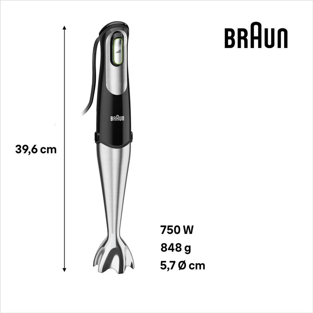 Braun MultiQuick 7 MQ 7045 X Staafmixer - 1000W - Zwart
