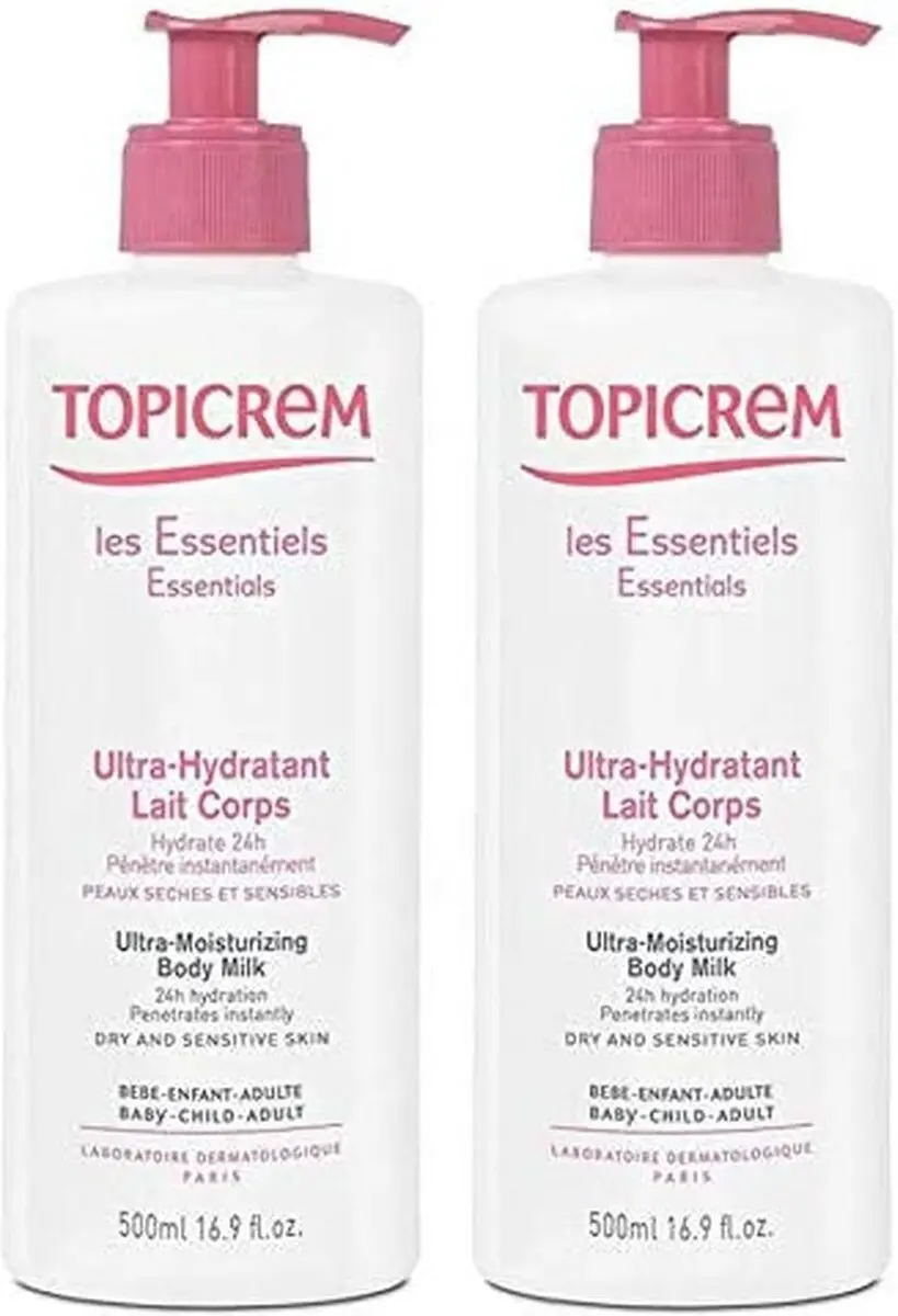 Topicrem Vochtinbrengende Lichaamsmelk 1000ml (2x500ml)