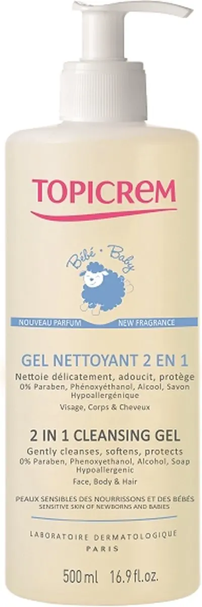 Topicrem UH Baby 2in1 Reinigingsgel 500ml