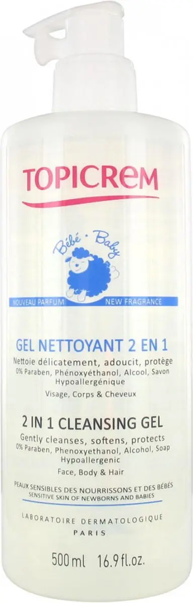Topicrem UH Baby 2in1 Reinigingsgel 500ml