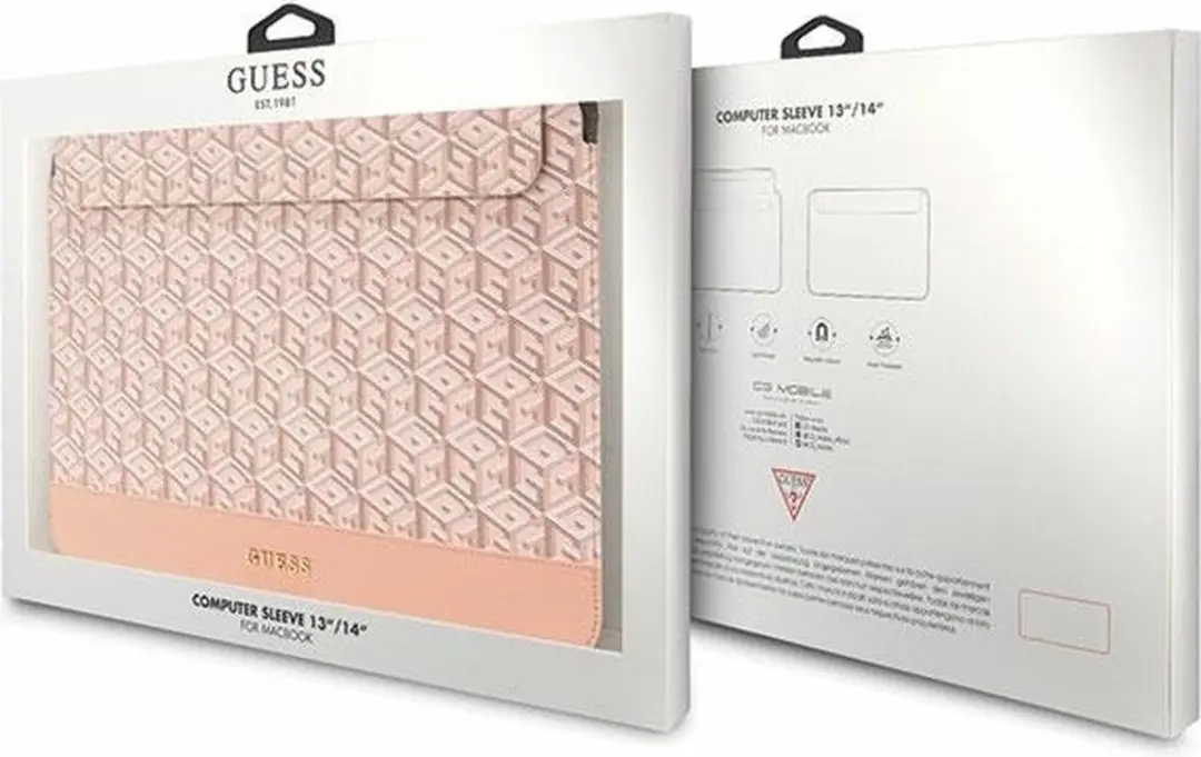 Guess G-Cube Sleeve MacBook 14" - Roze