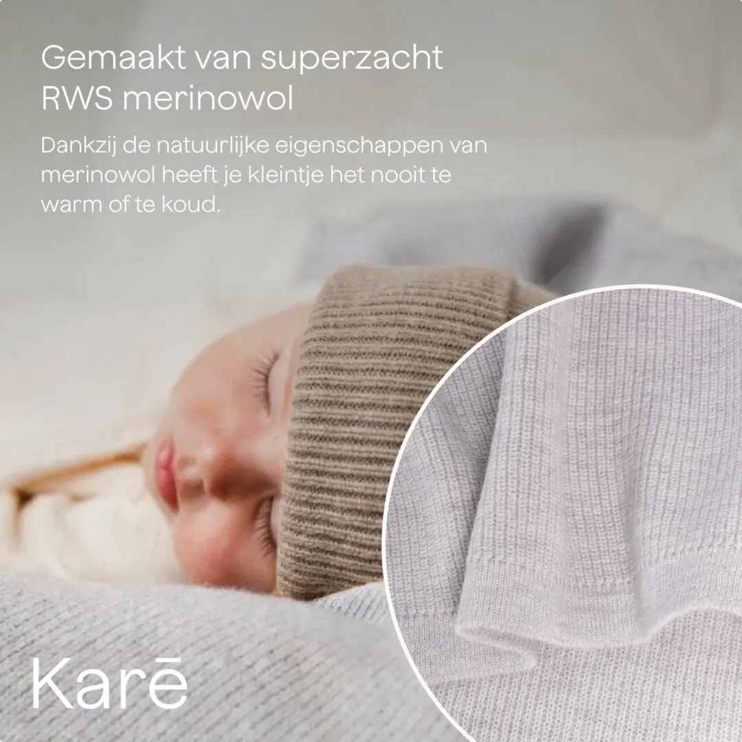Kare Baby Deken Merino Wol Mid Grey 100x140cm