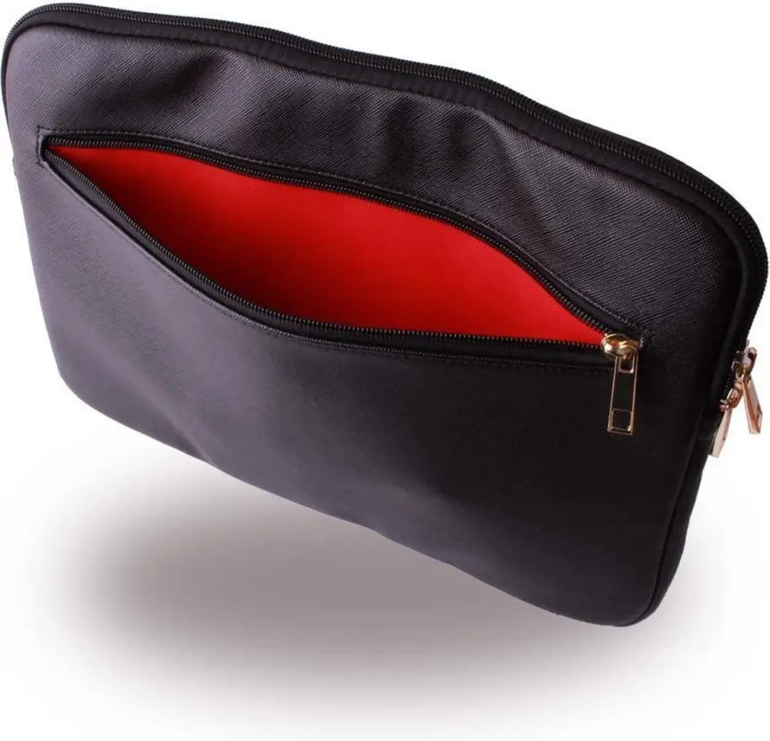 GUESS Saffiano Sleeve Case 11 inch - Zwart - 2 Vakken