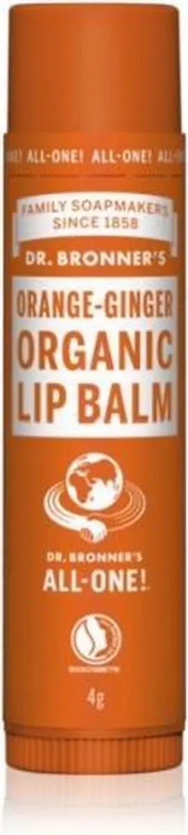 Dr. Bronner's Lippenbalsem Orange Ginger Organic - 4g - afbeelding 6 van 6