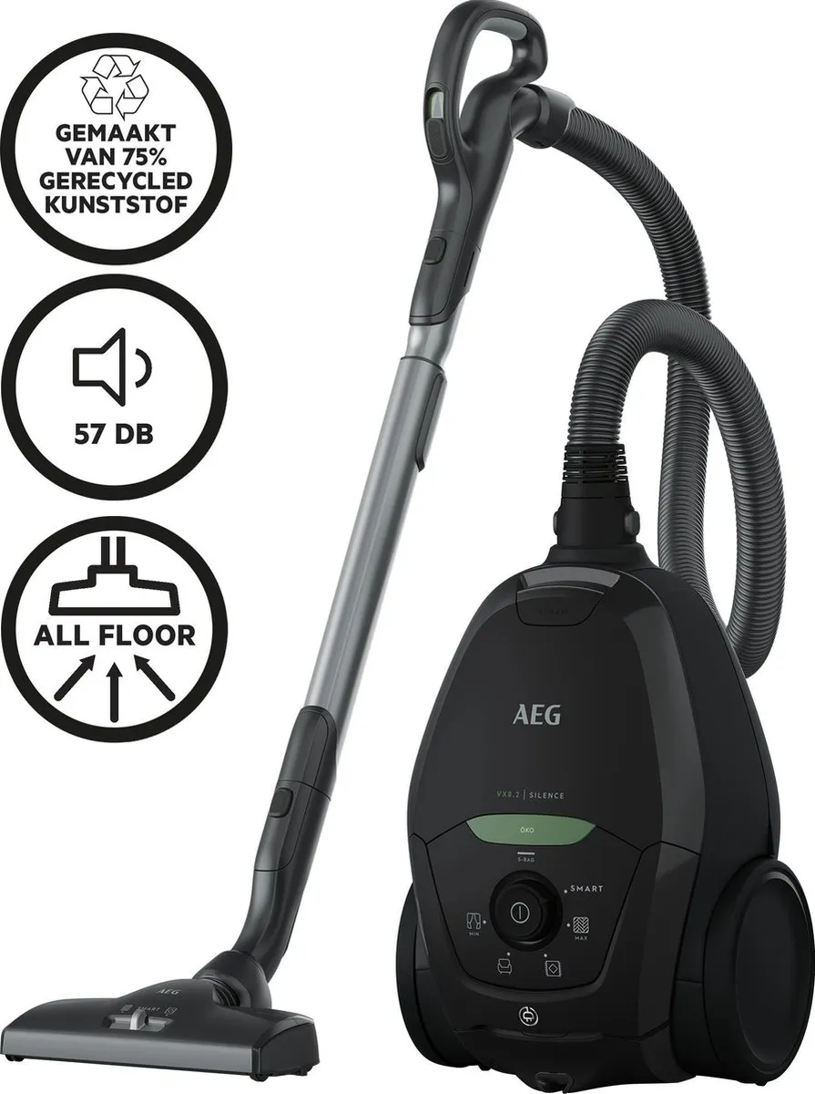 AEG VX82-1-ECO Stofzuiger met zak - 3,5L - Zwart