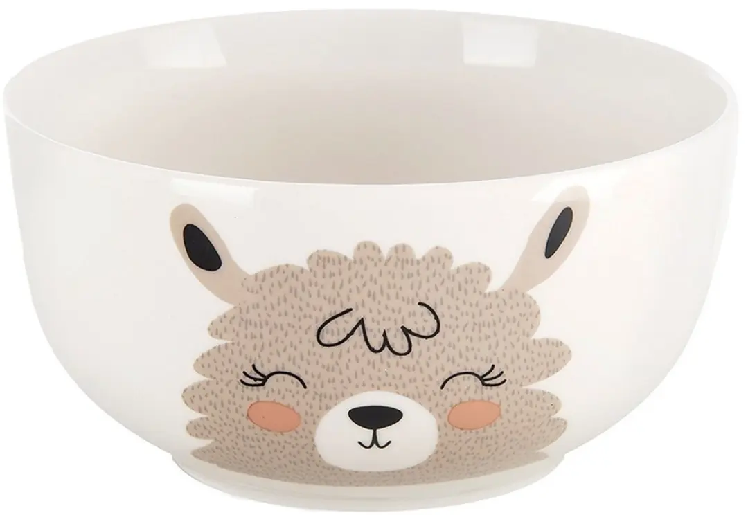 Orion Kinderserviesset Lama Thema Porselein - 2 Stuks Wit