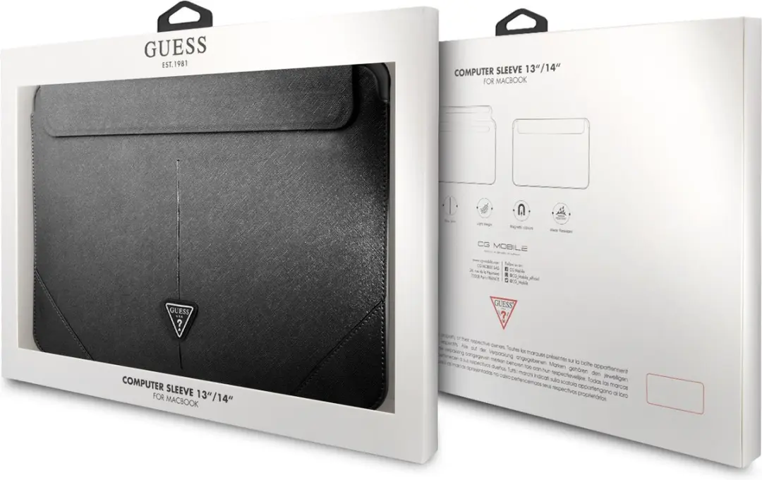 Guess Saffiano Laptoptas GUCS14PSATLK - 14 inch - Zwart