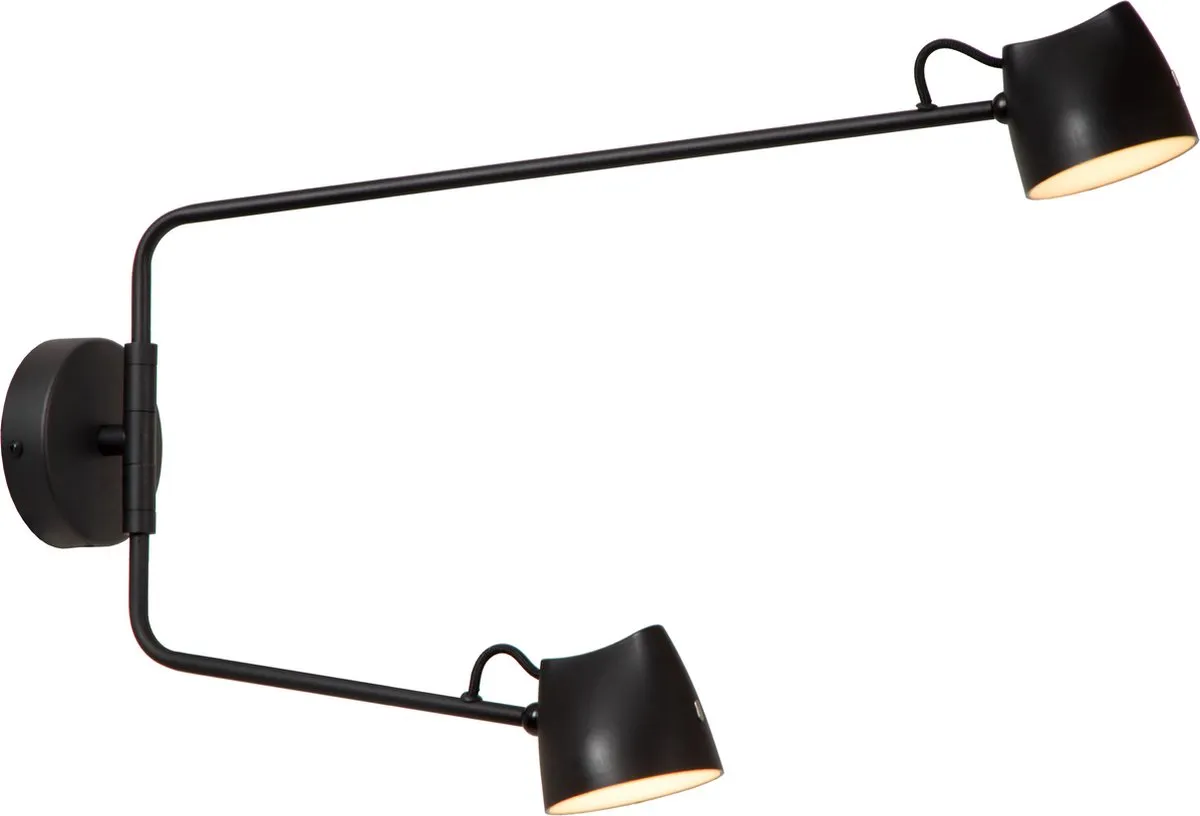 Lucide Milne Wandlamp LED 2x8W 2700K - Zwart