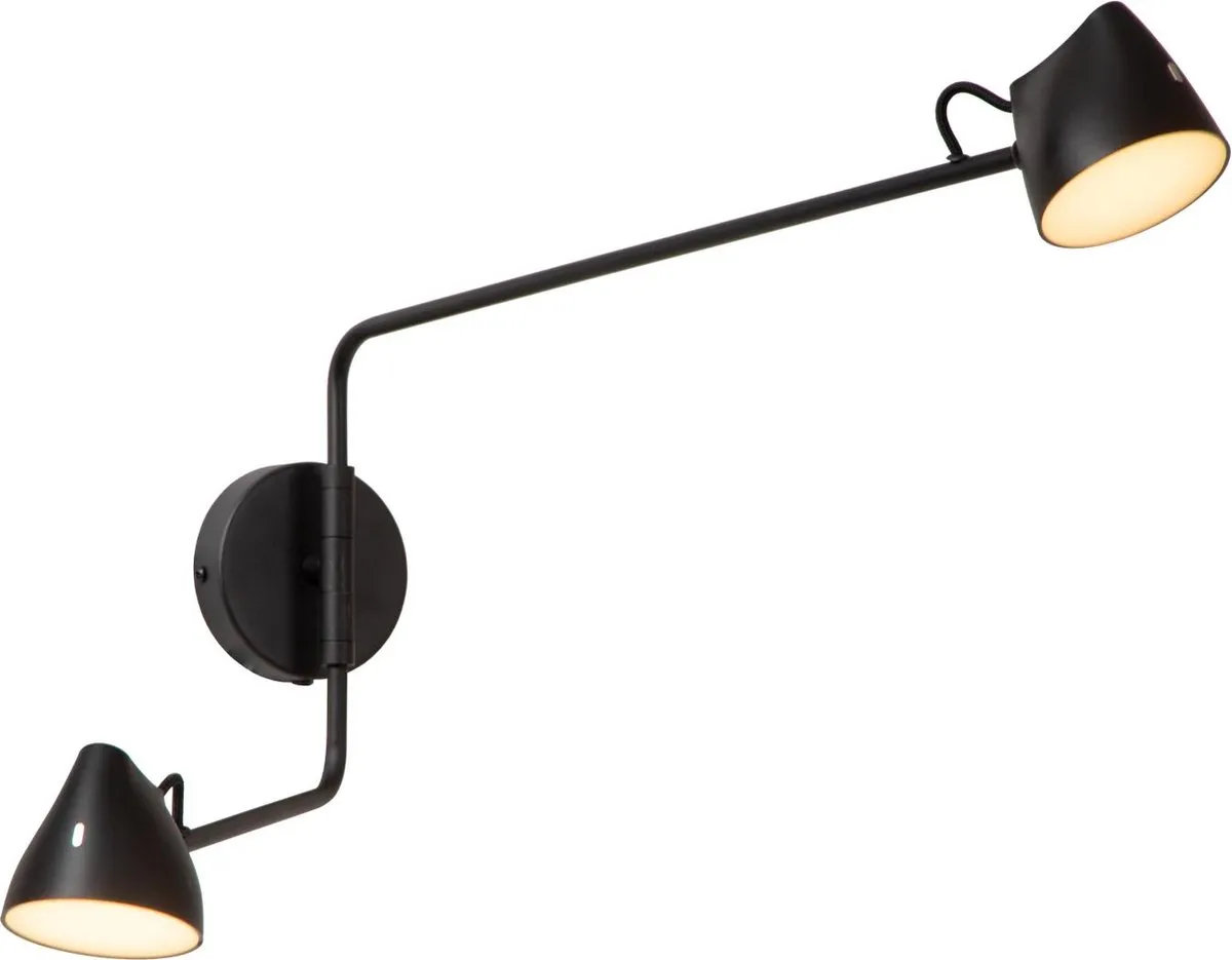 Lucide Milne Wandlamp LED 2x8W 2700K - Zwart