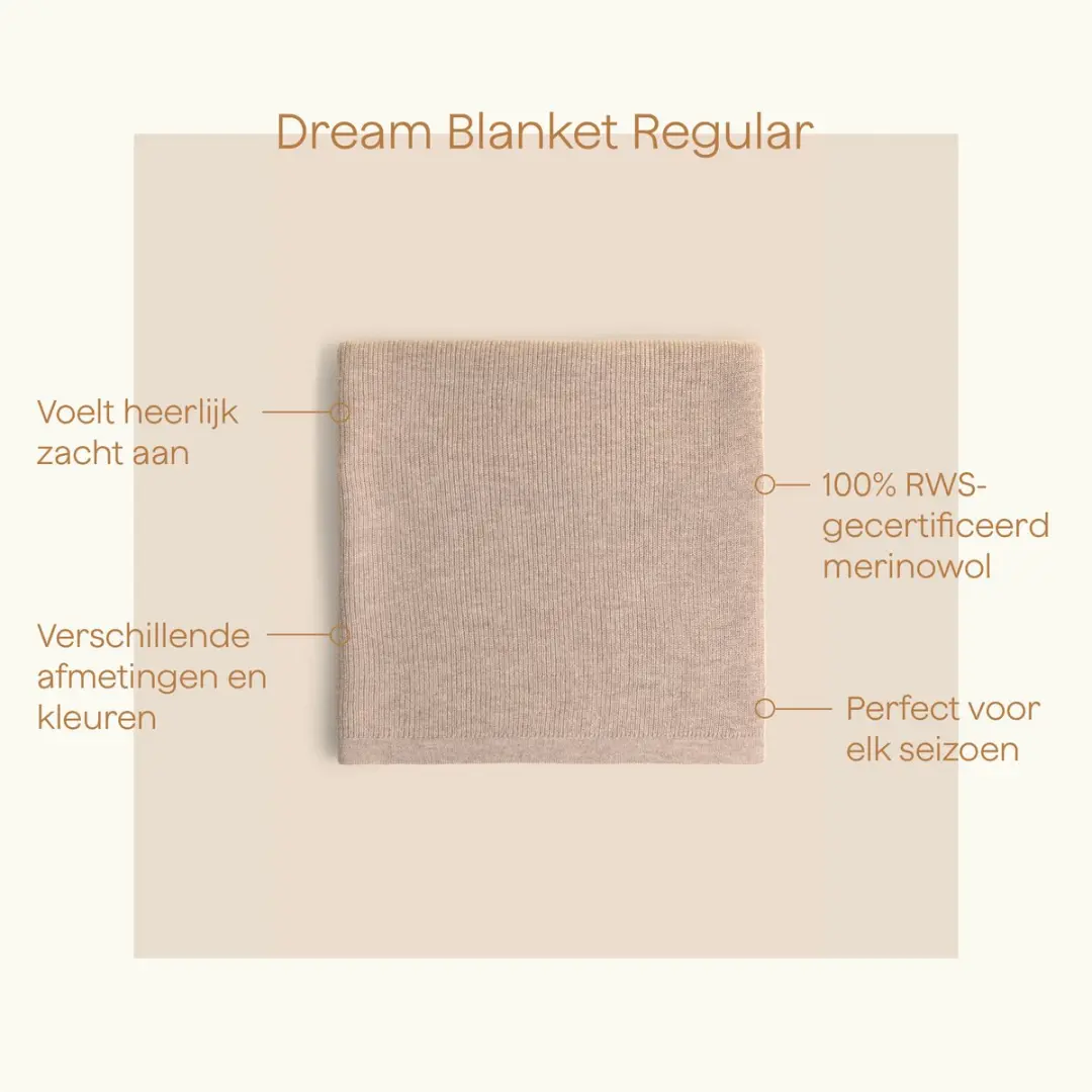 Kare Baby Deken Merino Wol Warm Walnut 70x95cm