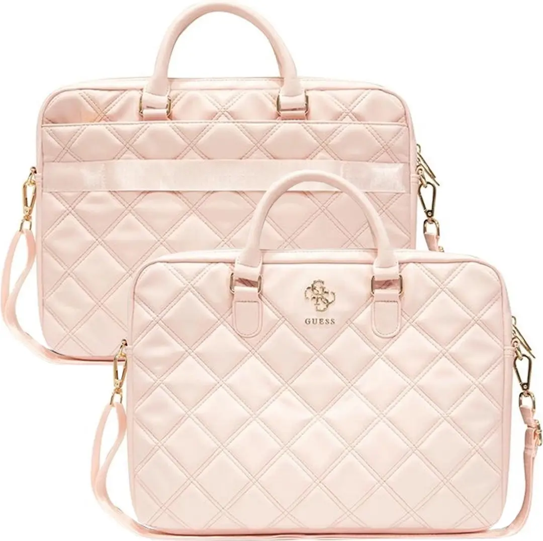 GUESS Quilted 4G Laptop Tas 16" - Roze - GUCB15ZPSQSSGP