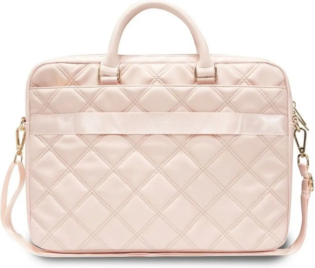 GUESS Quilted 4G Laptop Tas 16" - Roze - GUCB15ZPSQSSGP