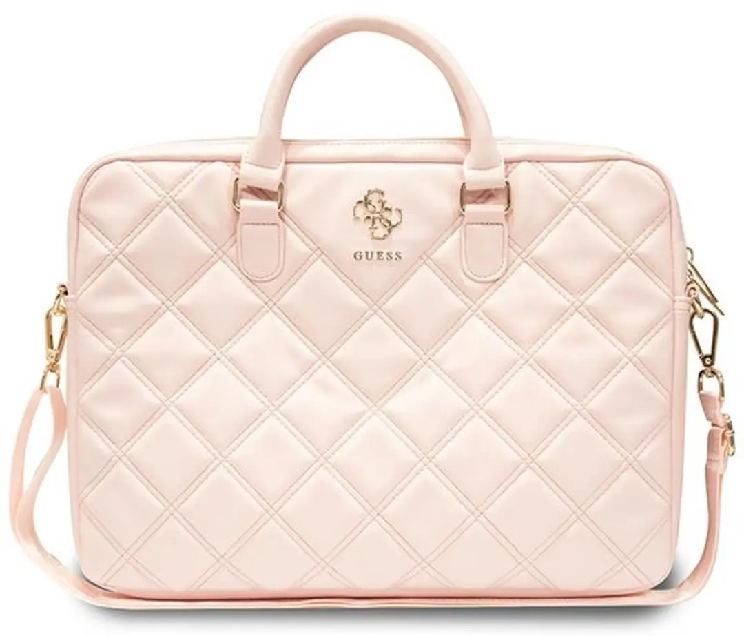 GUESS Quilted 4G Laptop Tas 16" - Roze - GUCB15ZPSQSSGP