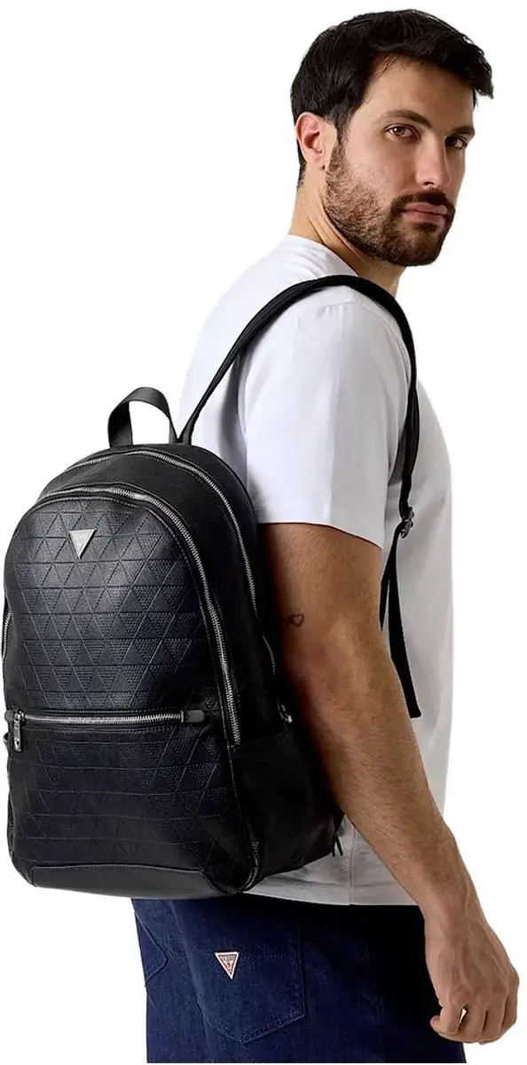 Guess Torino Backpack HMTOTEP6111 BLA - 15 inch - 12 vakken - Zwart - afbeelding 6 van 6