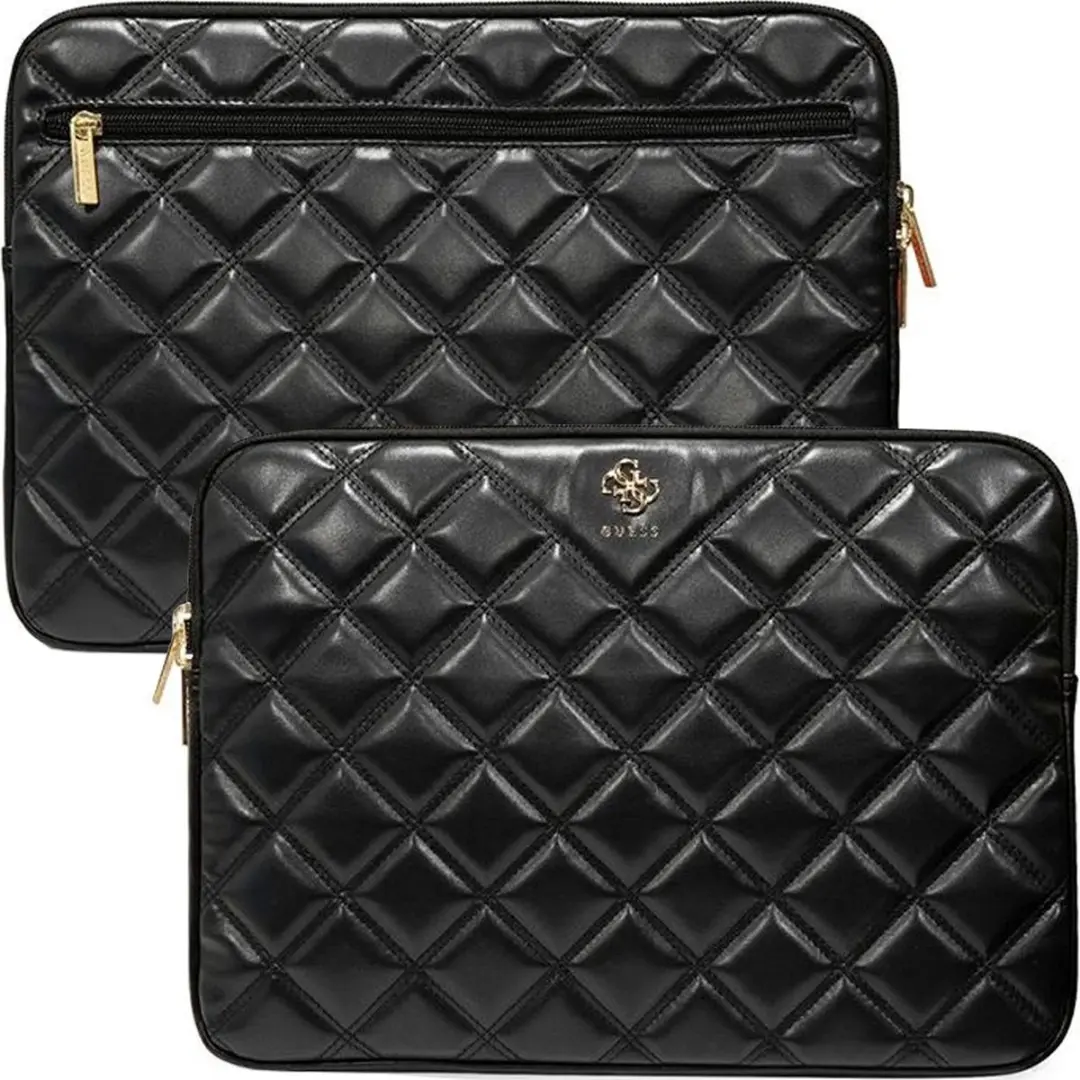 GUESS Gewatteerde PC Tas GUCS14ZPSQSSGK - 14 inch - Zwart