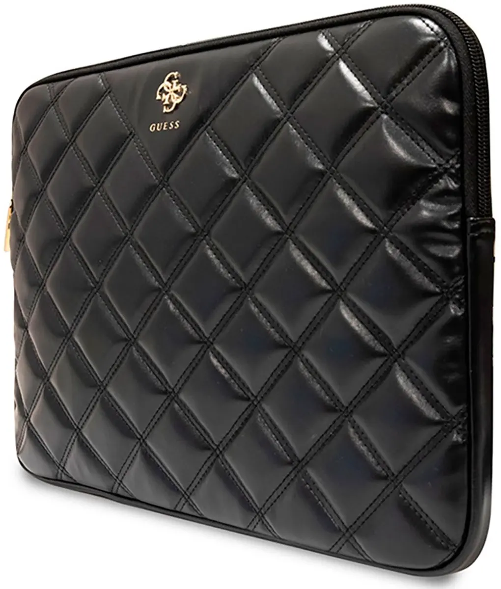 GUESS Gewatteerde PC Tas GUCS14ZPSQSSGK - 14 inch - Zwart