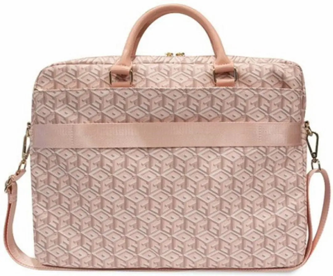 GUESS G-Cube Laptoptas GUCB15HGCFSEP - 16 Inch - Roze