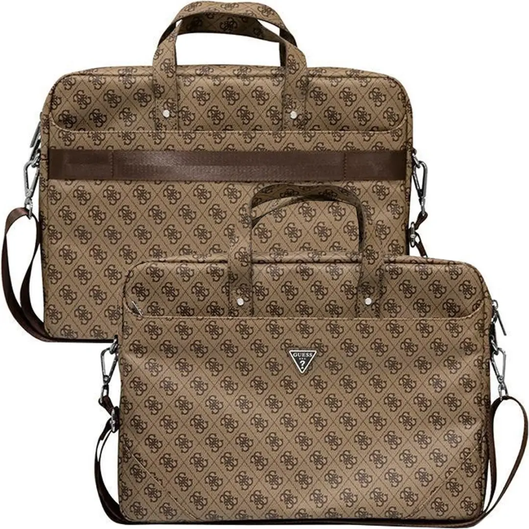 Guess 4G PU Triangle Logo Laptoptas 16" - Bruin