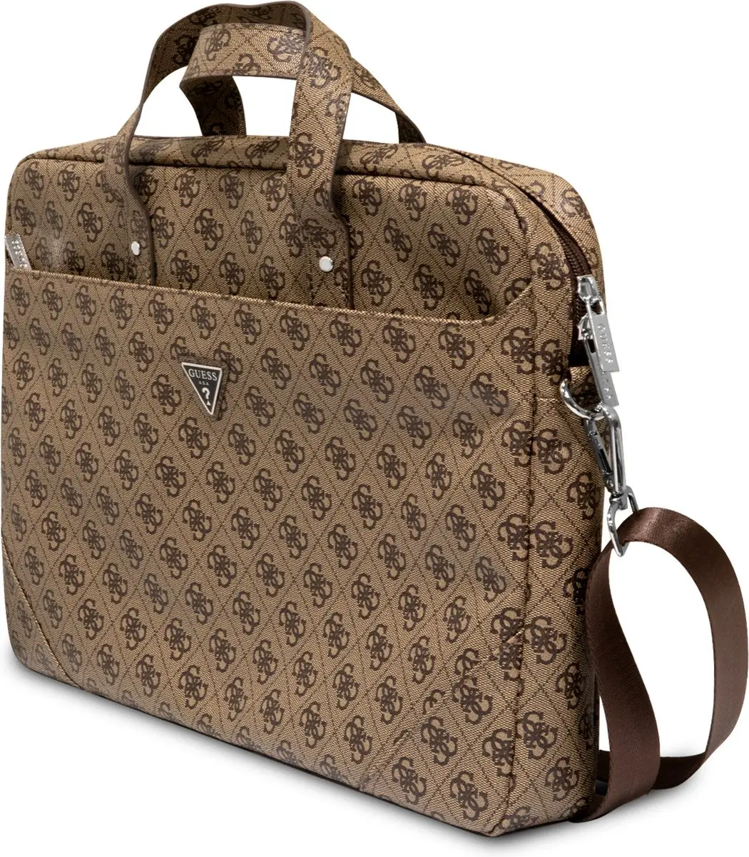 Guess 4G PU Triangle Logo Laptoptas 16" - Bruin
