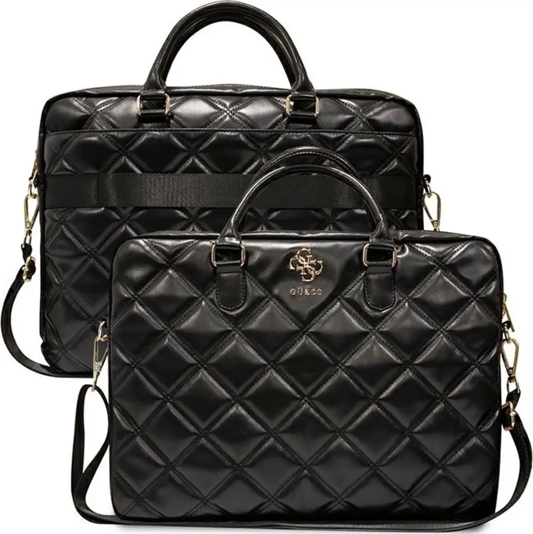 GUESS Quilted 4G Laptop Tas GUCB15ZPSQSSGK - 16 inch - Zwart