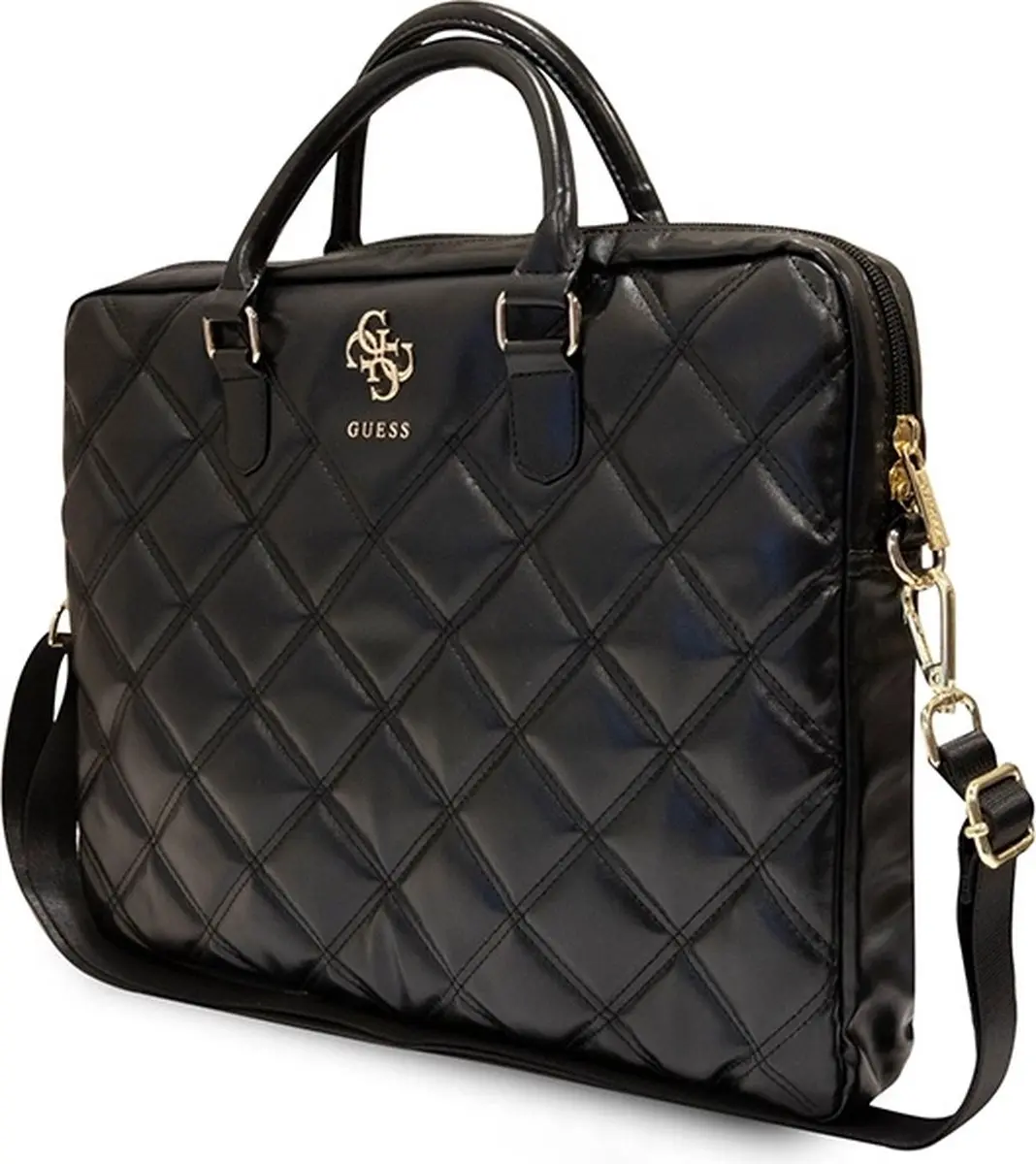 GUESS Quilted 4G Laptop Tas GUCB15ZPSQSSGK - 16 inch - Zwart - afbeelding 6 van 6