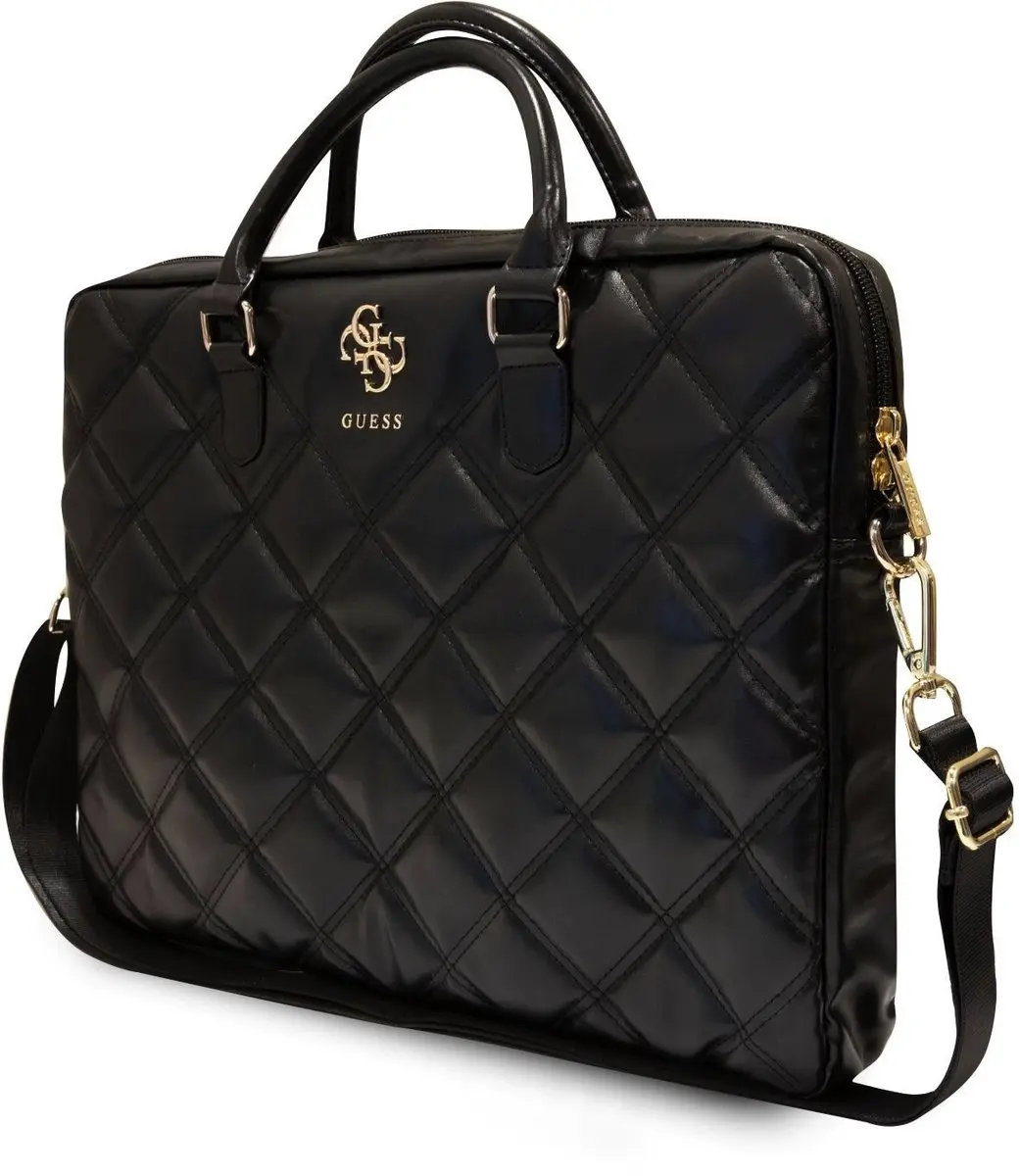 GUESS Quilted 4G Laptop Tas GUCB15ZPSQSSGK - 16 inch - Zwart
