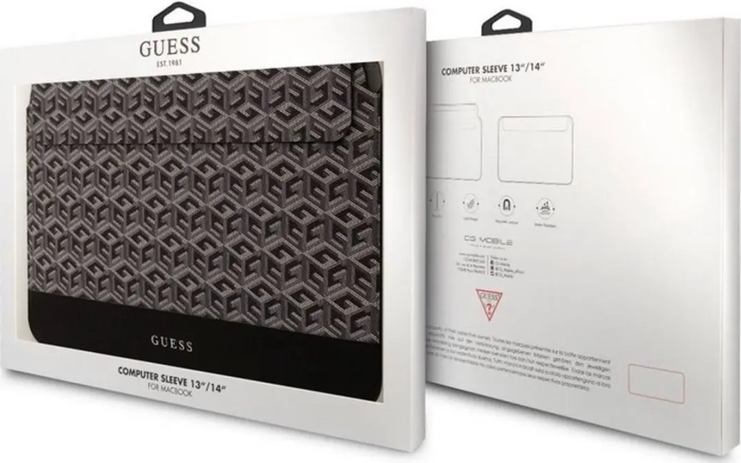 Guess G-Cube Hoesje GUCS14HGCFSEK - 14 inch - Zwart
