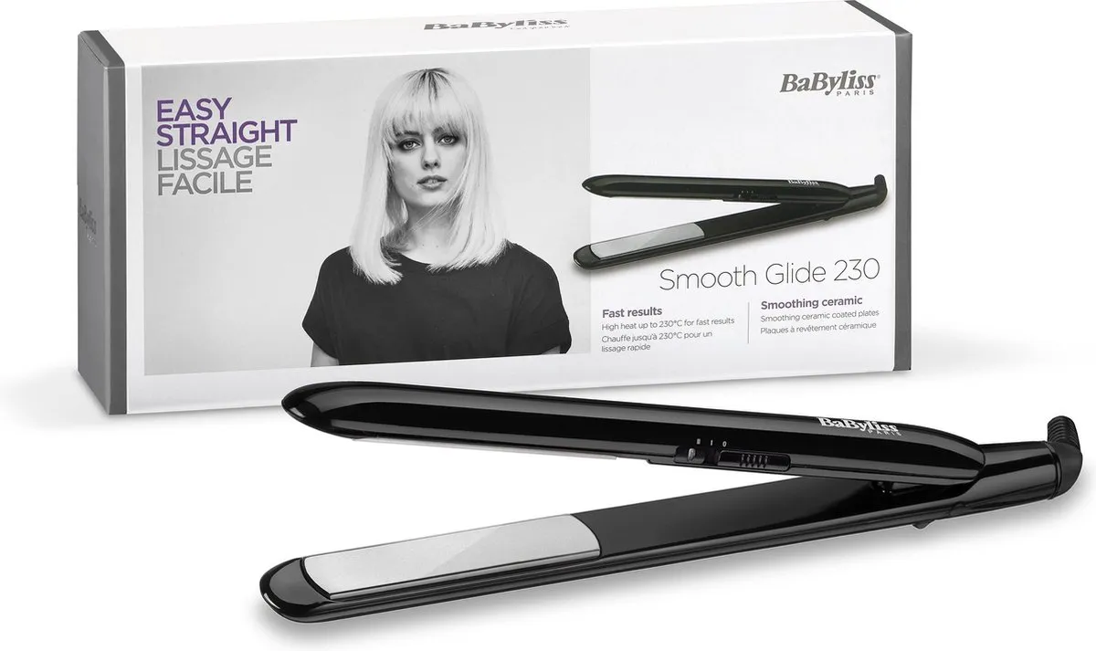 BaByliss Smooth Glide ST240E Stijltang - 2 standen - Zwart