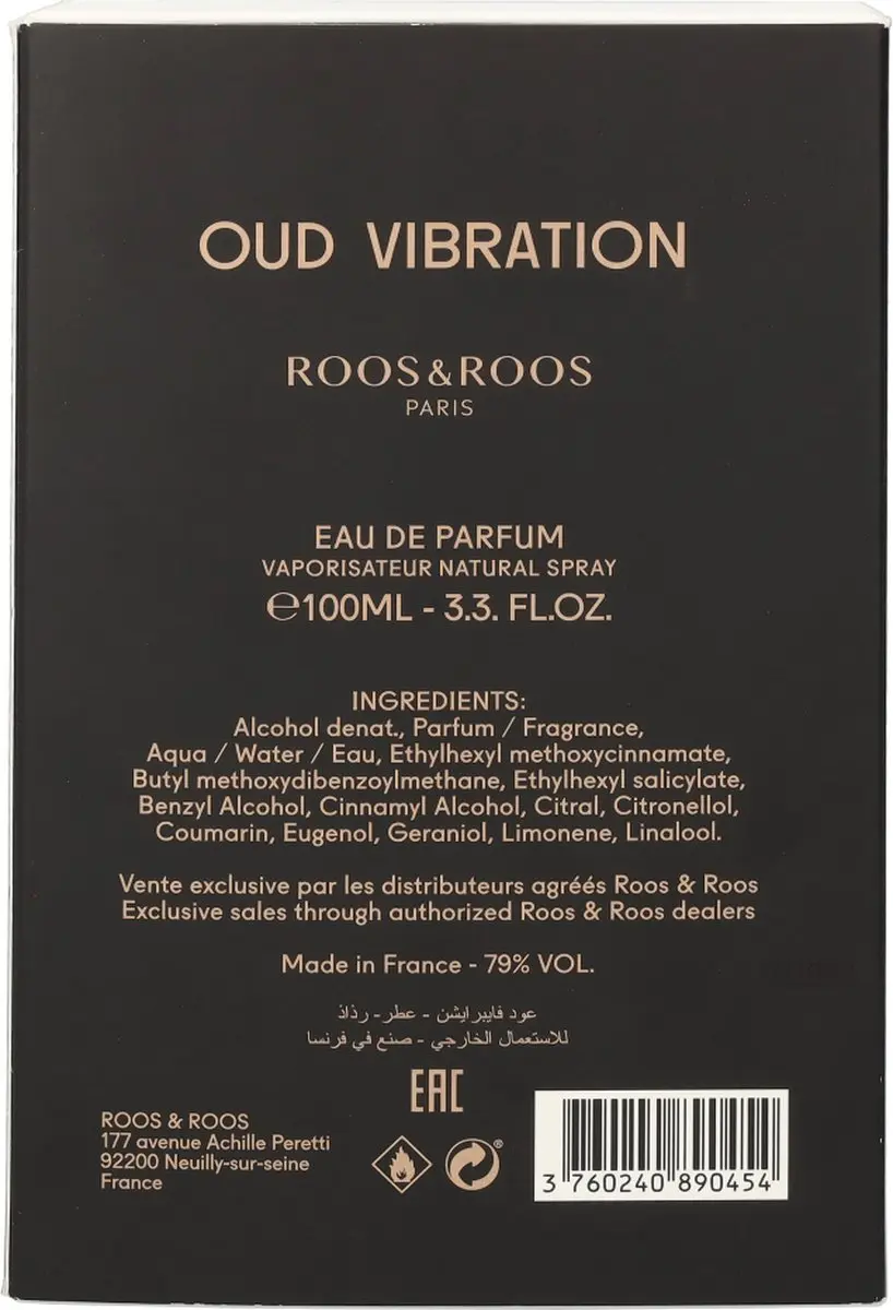 ROOS & ROOS Oud Vibration Eau de Parfum 100ml - afbeelding 6 van 6