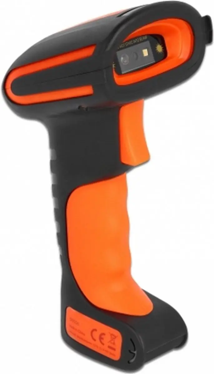 Delock 90556 Industriële Barcodescanner 1D/2D - Draadloos 2,4GHz/Bluetooth - Zwart/Oranje