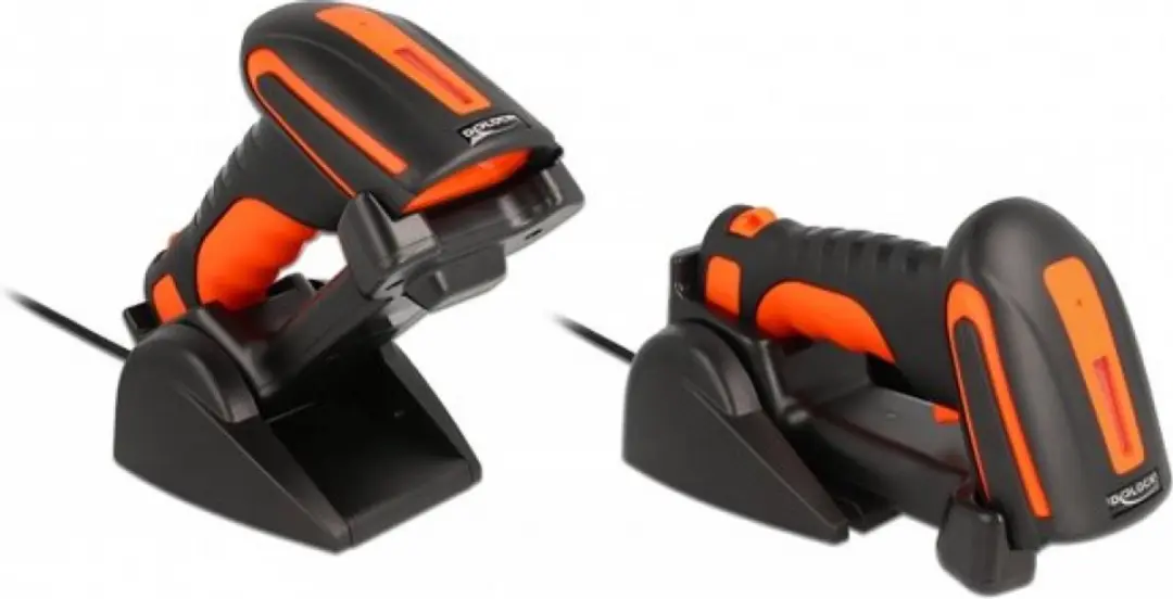Delock 90556 Industriële Barcodescanner 1D/2D - Draadloos 2,4GHz/Bluetooth - Zwart/Oranje
