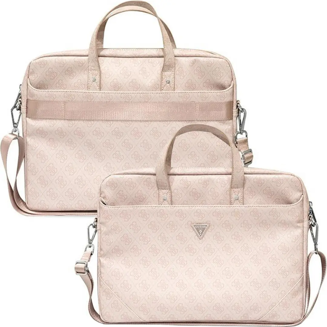 Guess 4G PU Triangle Logo Laptoptas 9121 - 16 inch - Roze