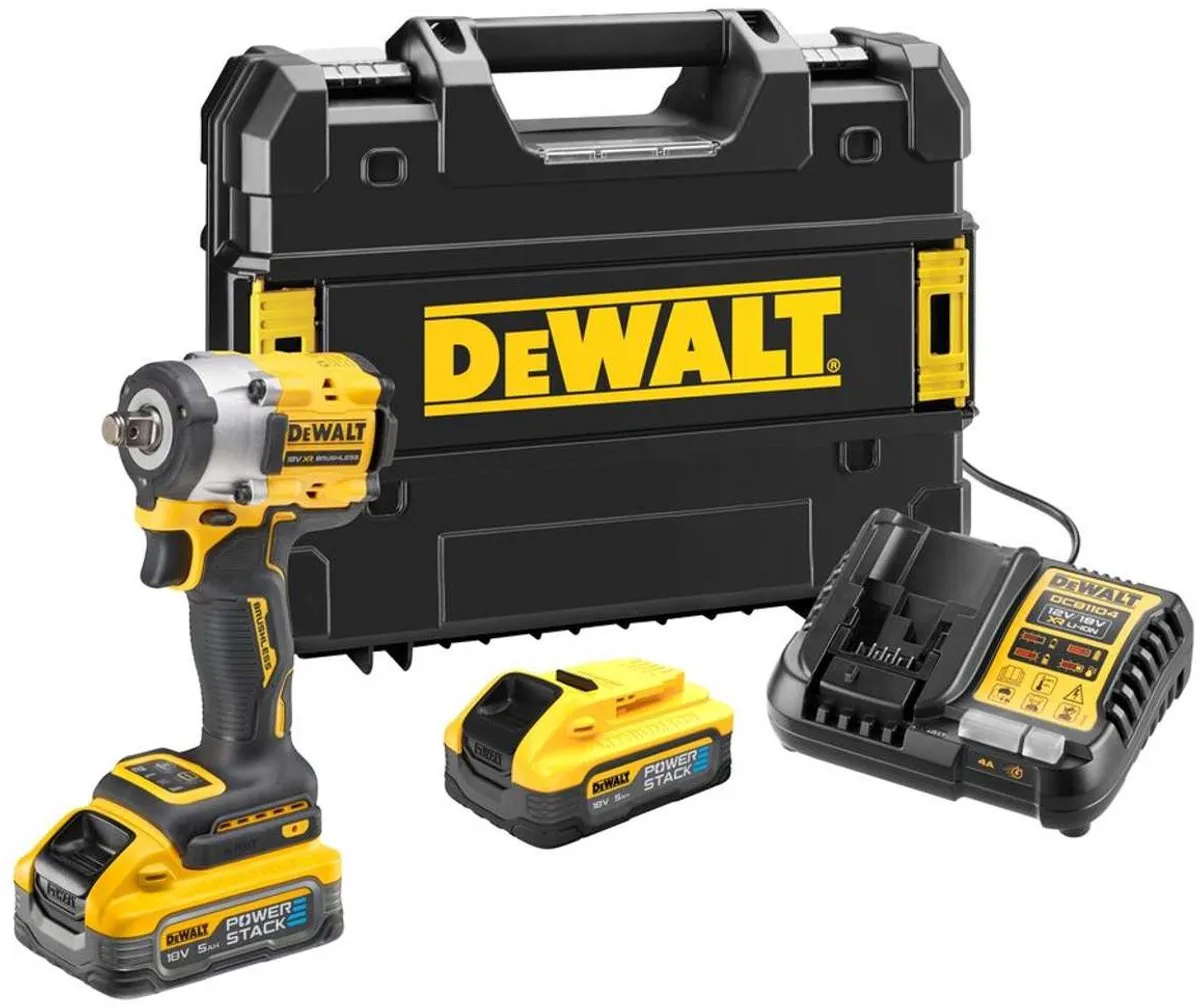 DeWALT DCF921H2T Accu Slagmoersleutel 1/2” 18V POWERSTACK 5.0Ah in TSTAK