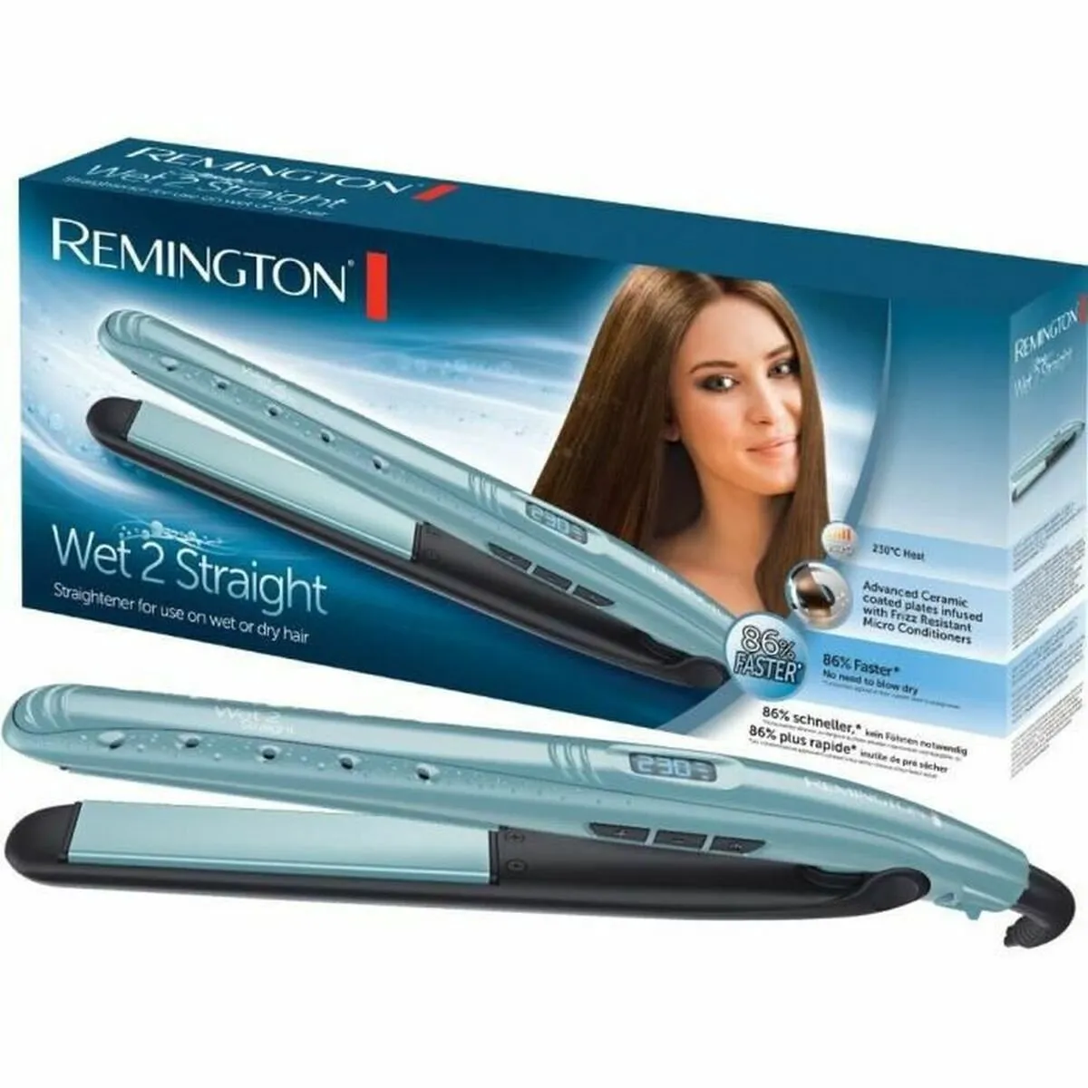 Remington S7300 Wet2Straight Stijltang - 10 standen - Mint Groen