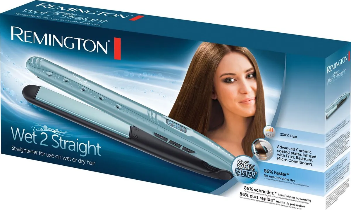 Remington S7300 Wet2Straight Stijltang - 10 standen - Mint Groen