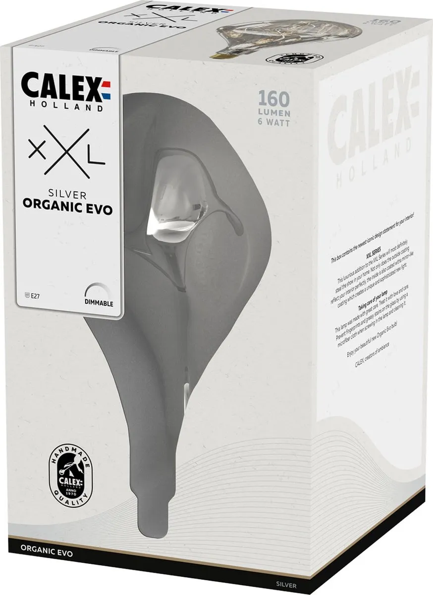 Calex Organic EVO XXL Rookglas E27 LED Lamp 6W - 1800K
