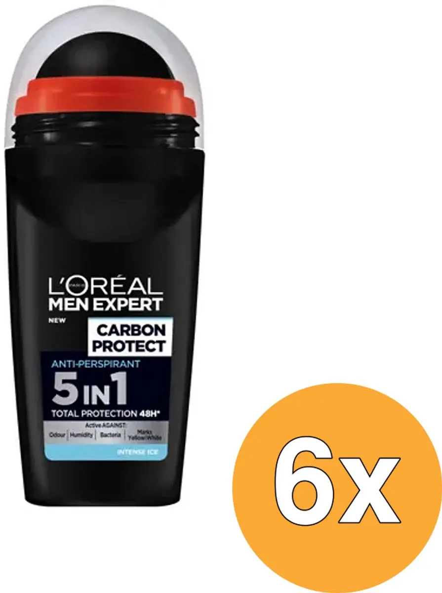 L'Oréal Paris Men Expert Carbon Protect Deo Roller - 200ml (6x50ml)