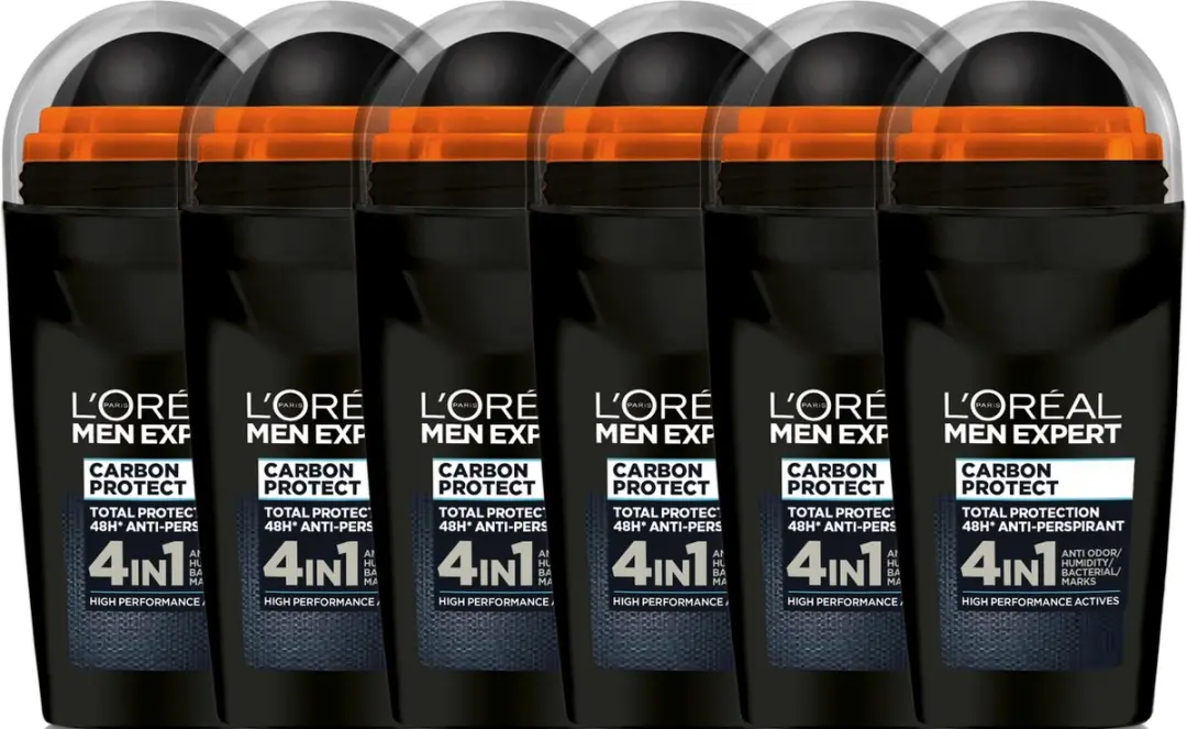 L'Oréal Paris Men Expert Carbon Protect Deo Roller - 200ml (6x50ml)
