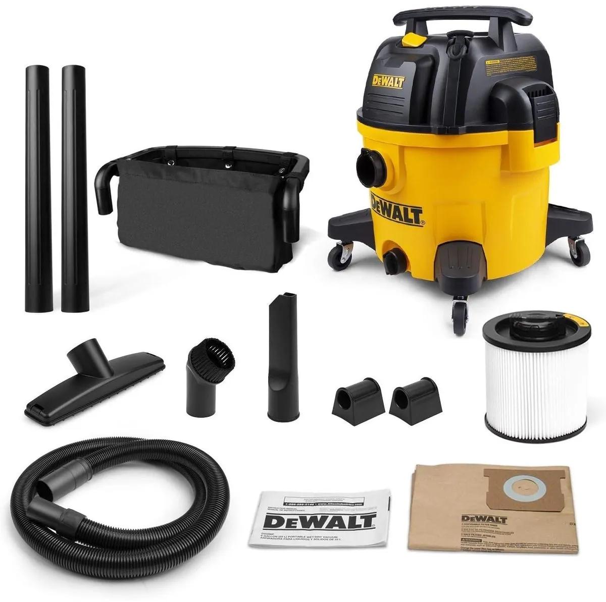 DeWalt DXV34P-QT Stofzuiger 960W - 34L - Geel/Zwart