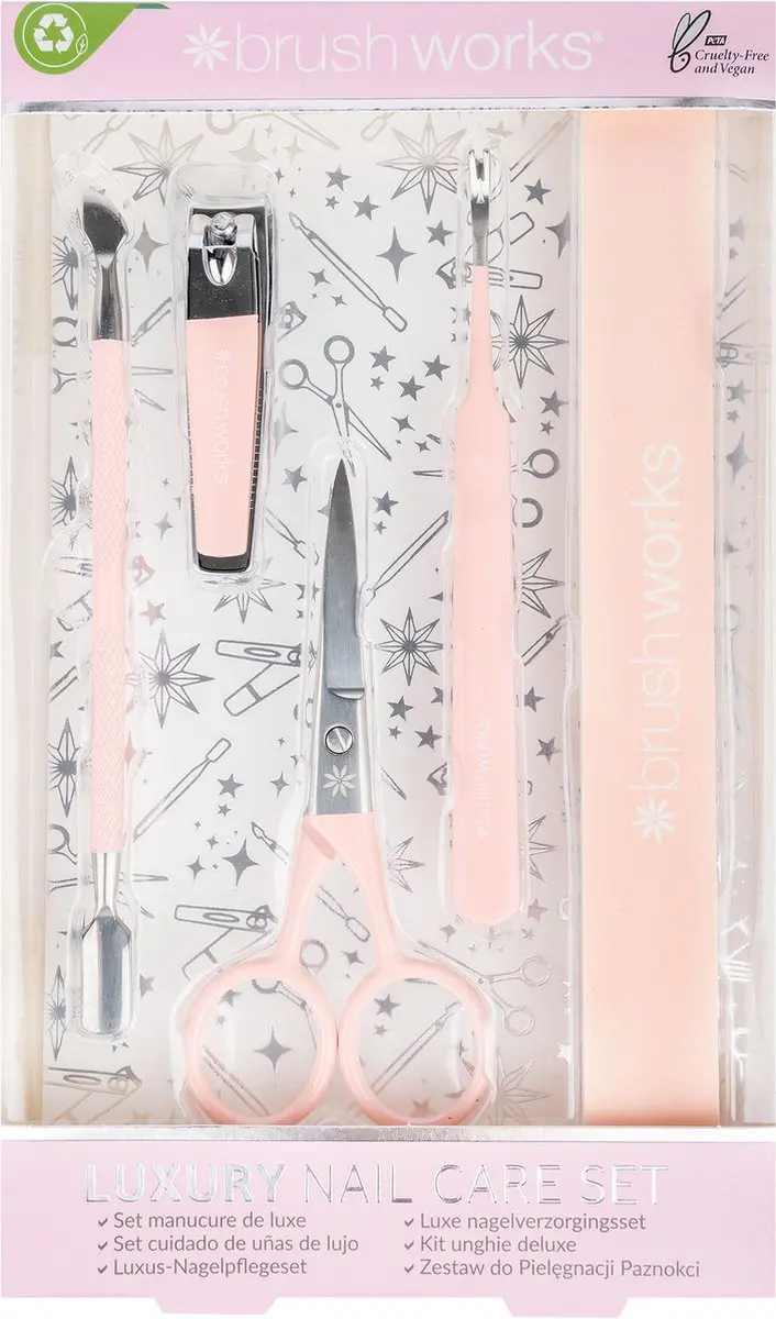Brushworks Luxury Nail Care Set - Roze - 90g