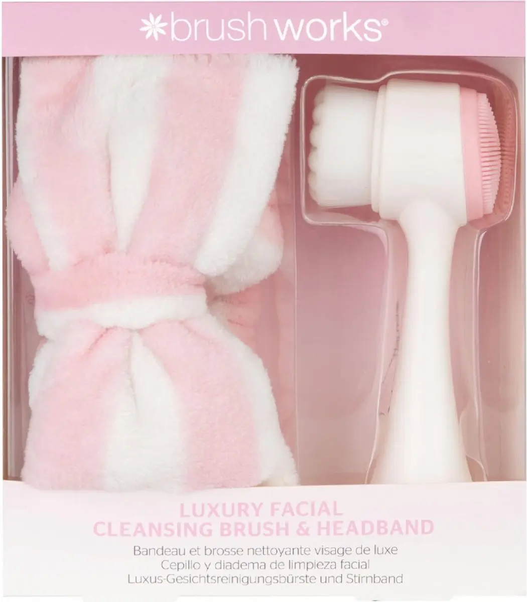 Brushworks Luxe Make-up Hoofdband & Gezichtsreinigingsborstel
