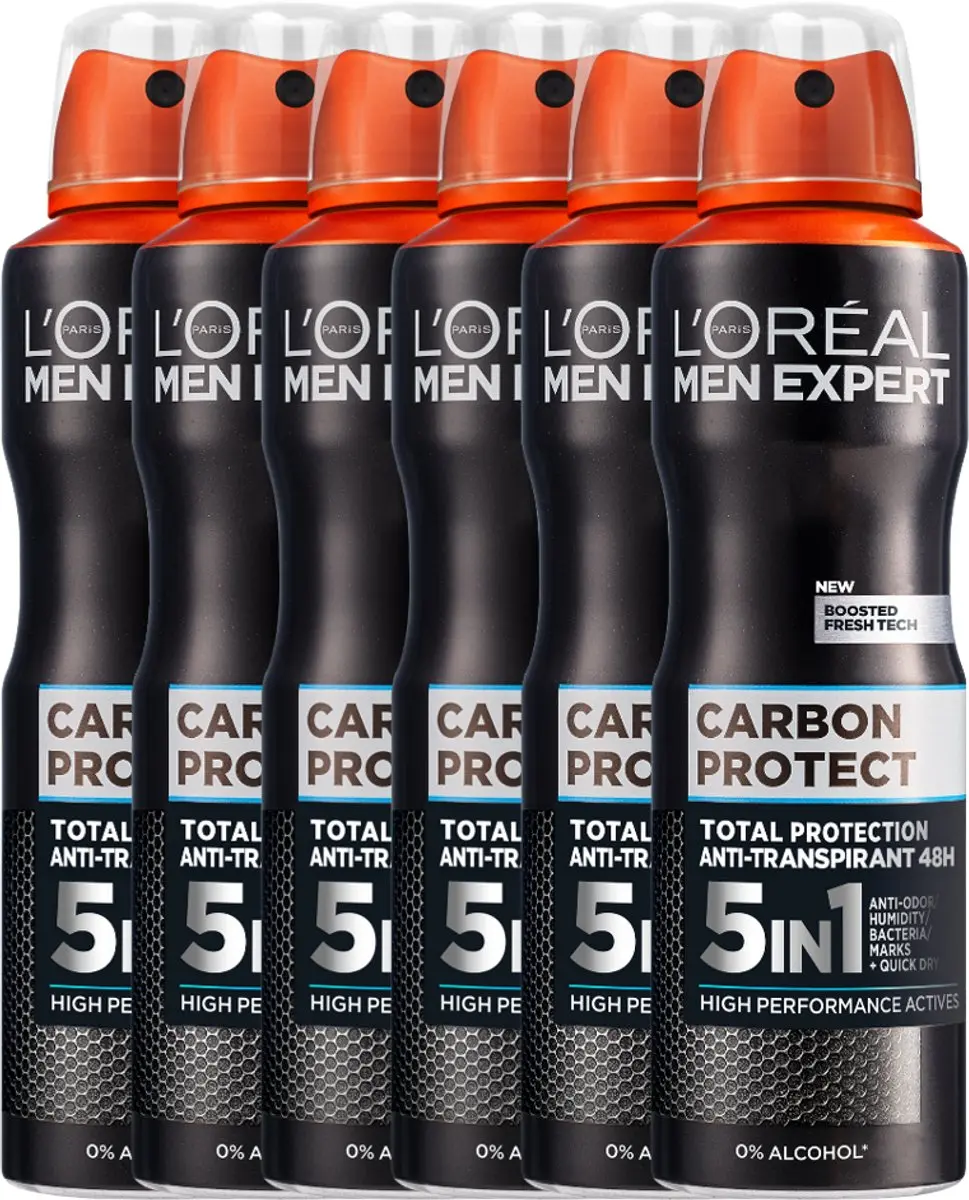 L'Oréal Paris Men Expert Carbon Protect 5in1 Deo Spray - 6x150ml