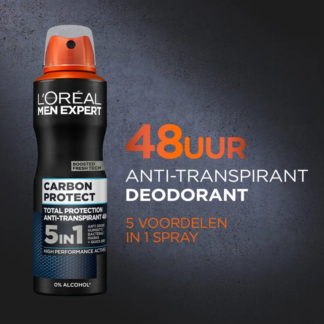 L'Oréal Paris Men Expert Carbon Protect 5in1 Deo Spray - 6x150ml