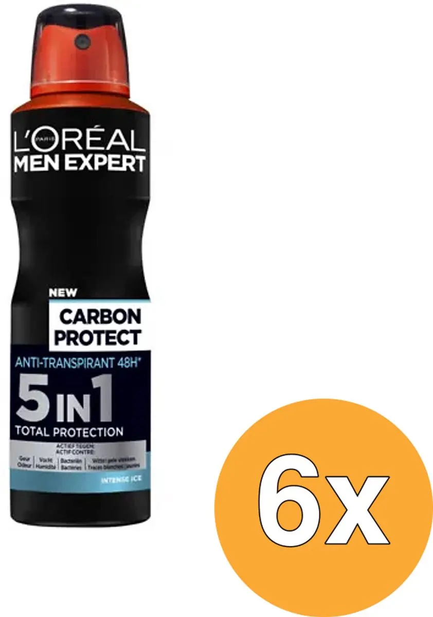 L'Oréal Paris Men Expert Carbon Protect 5in1 Deo Spray - 6x150ml